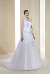 Robe de mariage MORGANE - Robe organza, motifs en dentelle, existe en différente couleurs